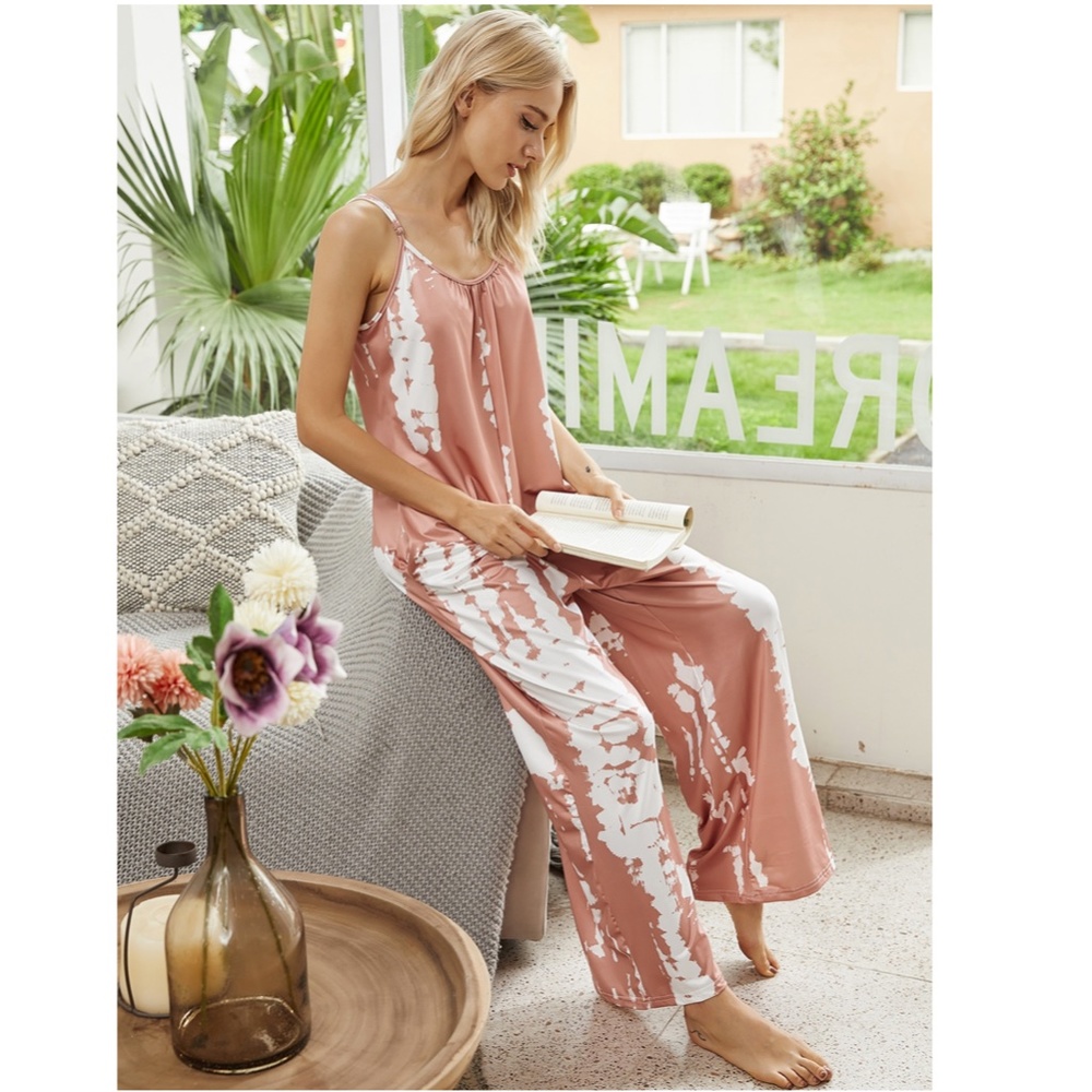 Tie Dye Cami Loungewear Jumpsuit - Picture 2 of 12